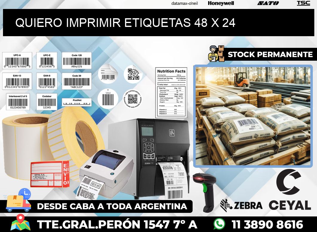 QUIERO IMPRIMIR ETIQUETAS 48 x 24