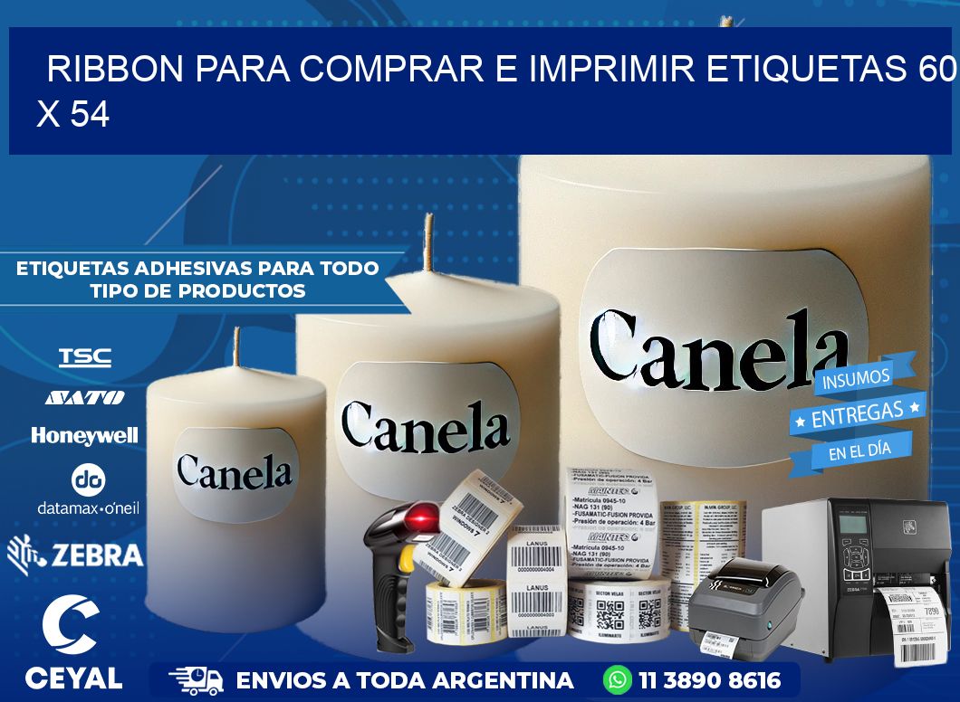 RIBBON PARA COMPRAR E IMPRIMIR ETIQUETAS 60 x 54