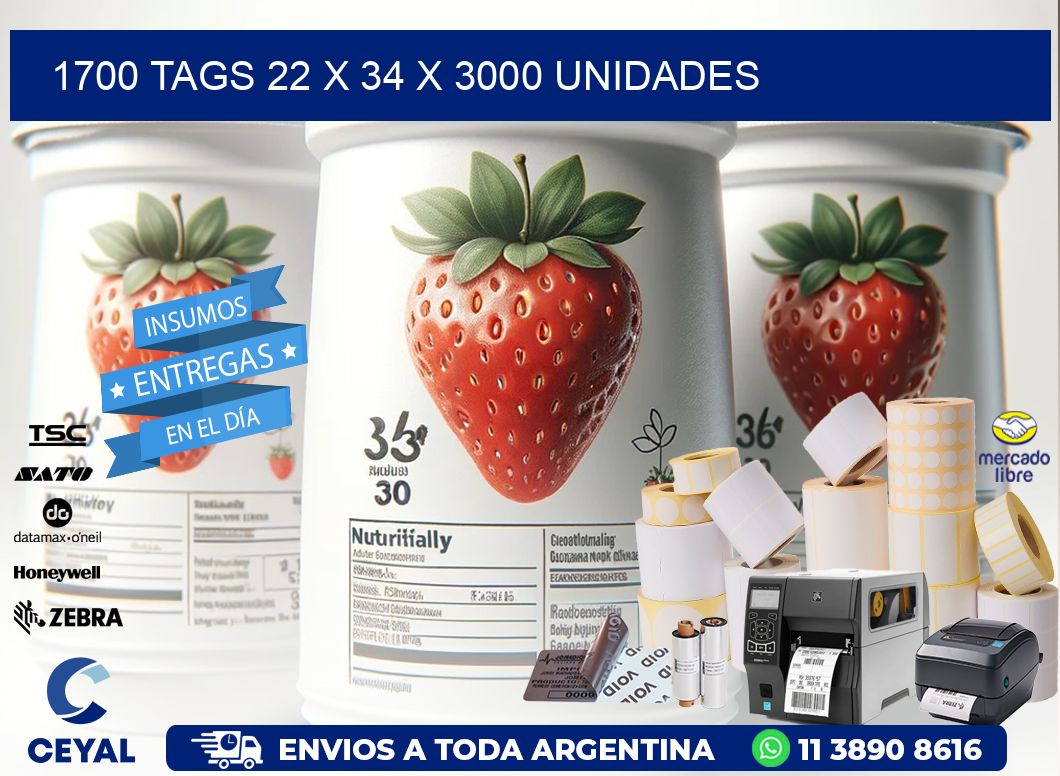 1700 TAGS 22 x 34 X 3000 UNIDADES