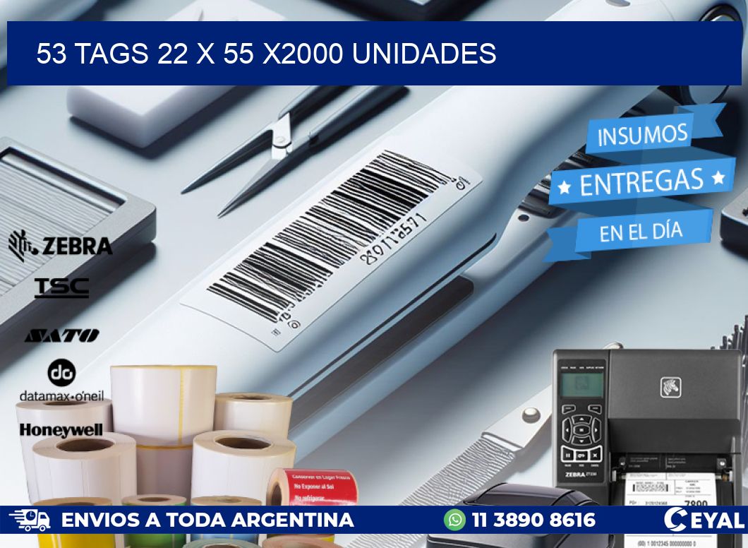 53 TAGS 22 x 55 X2000 UNIDADES