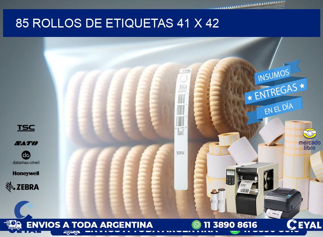 85 ROLLOS DE ETIQUETAS 41 x 42