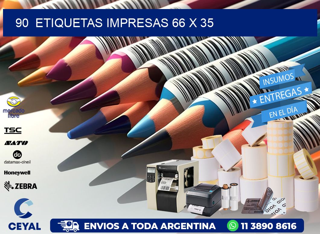 90  ETIQUETAS IMPRESAS 66 x 35