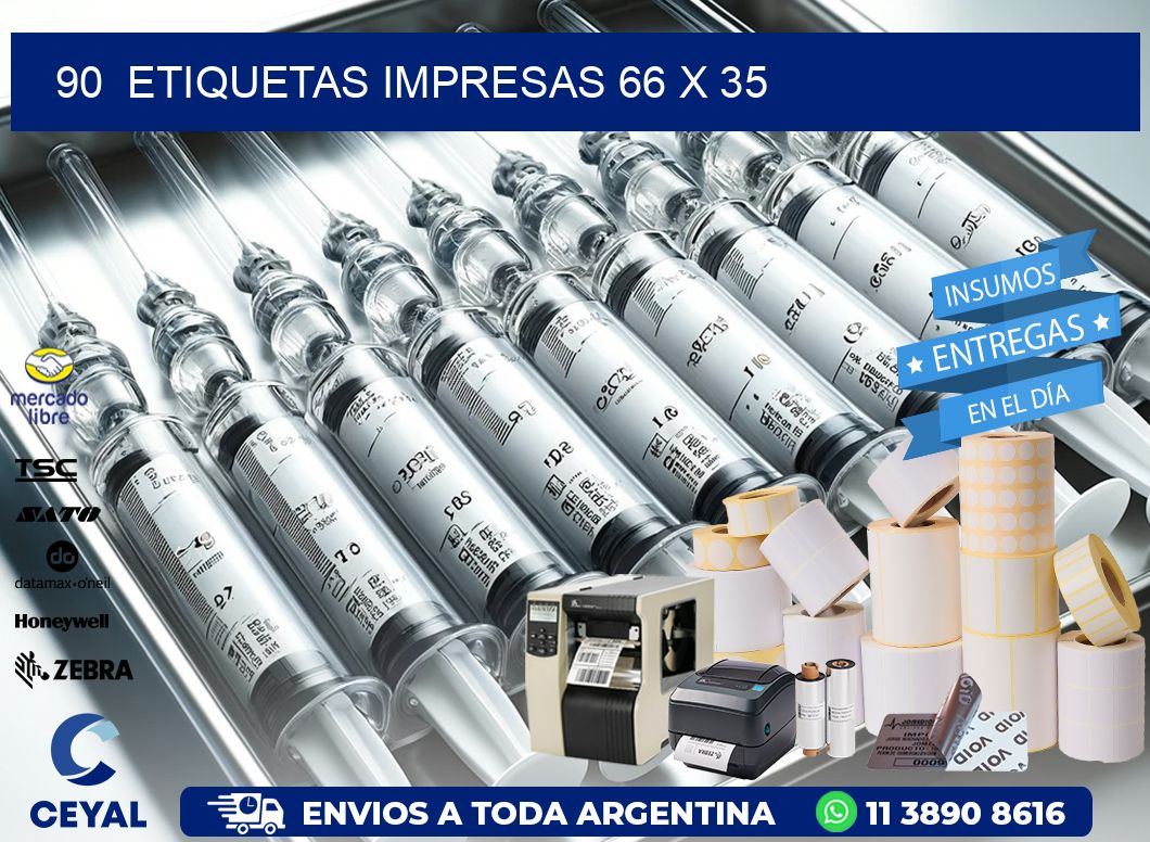 90  ETIQUETAS IMPRESAS 66 x 35