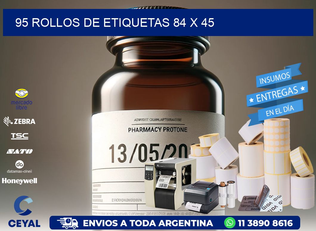 95 ROLLOS DE ETIQUETAS 84 x 45