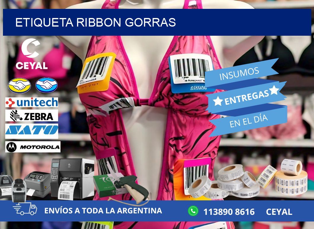 ETIQUETA RIBBON GORRAS