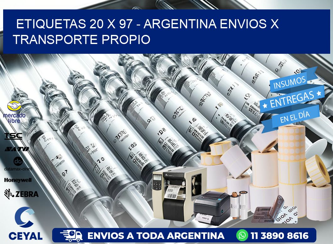 ETIQUETAS 20 x 97 – ARGENTINA ENVIOS X TRANSPORTE PROPIO