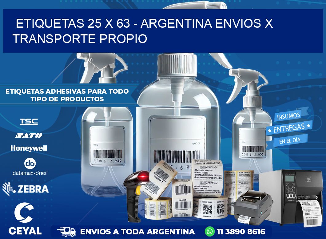 ETIQUETAS 25 x 63 – ARGENTINA ENVIOS X TRANSPORTE PROPIO