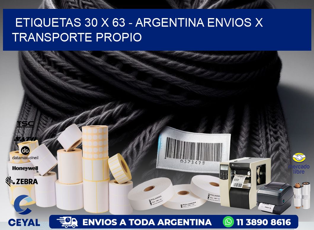 ETIQUETAS 30 x 63 - ARGENTINA ENVIOS X TRANSPORTE PROPIO