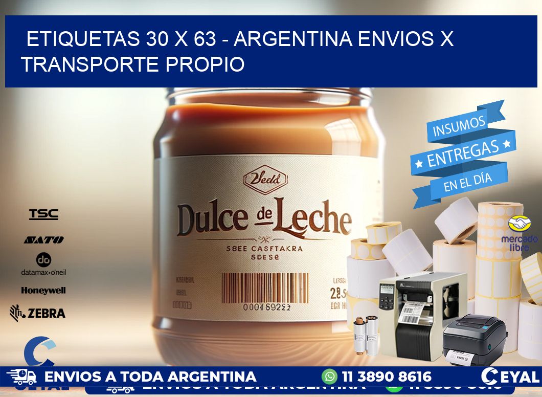 ETIQUETAS 30 x 63 - ARGENTINA ENVIOS X TRANSPORTE PROPIO