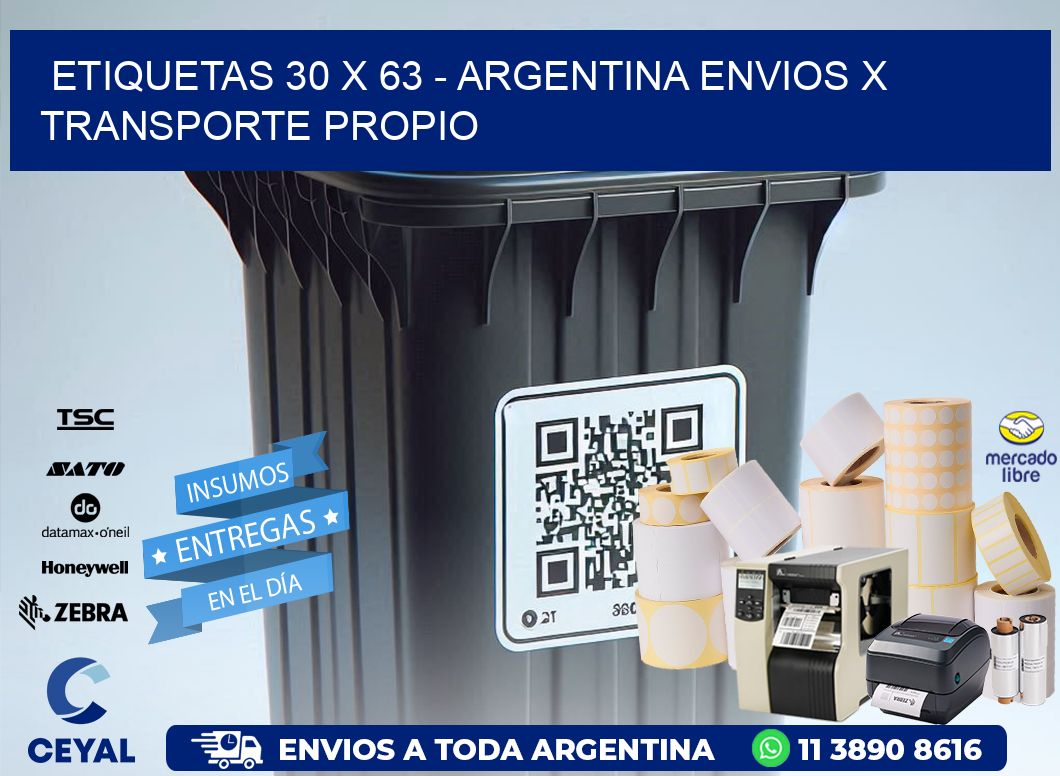ETIQUETAS 30 x 63 - ARGENTINA ENVIOS X TRANSPORTE PROPIO