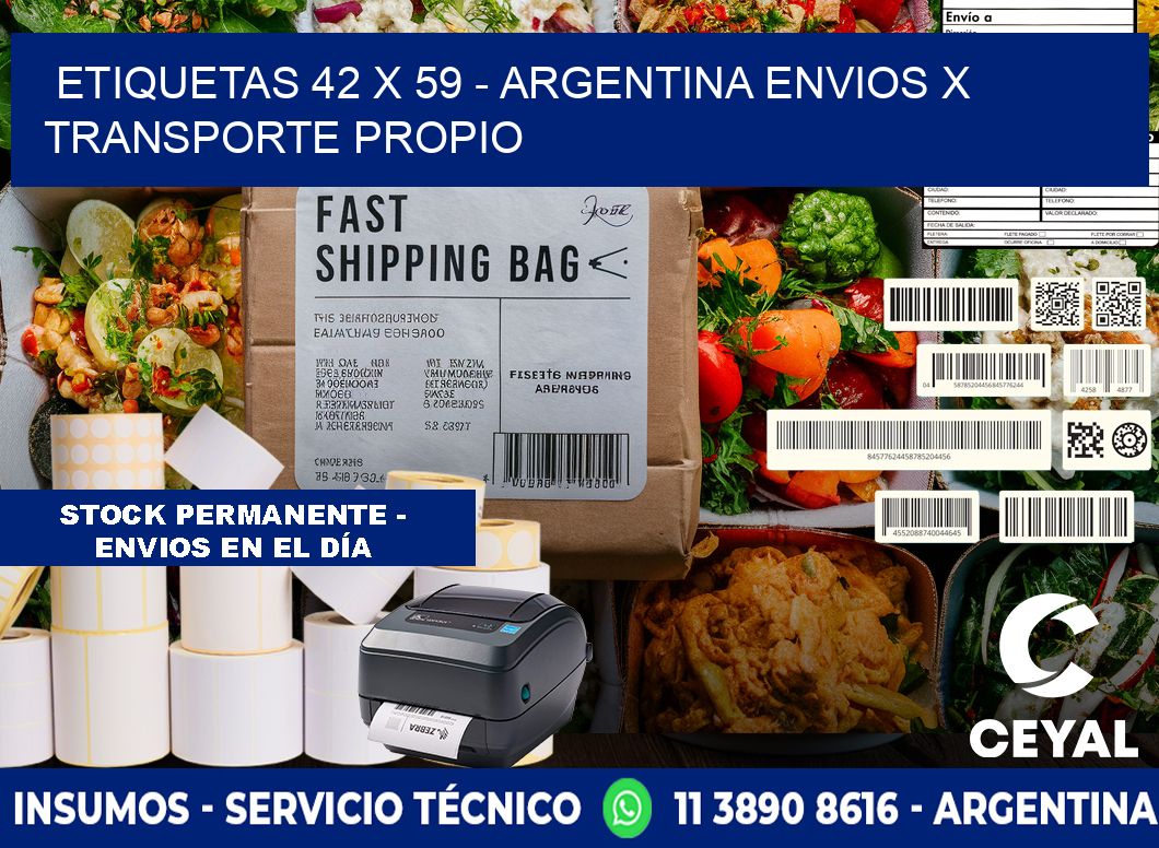 ETIQUETAS 42 x 59 - ARGENTINA ENVIOS X TRANSPORTE PROPIO