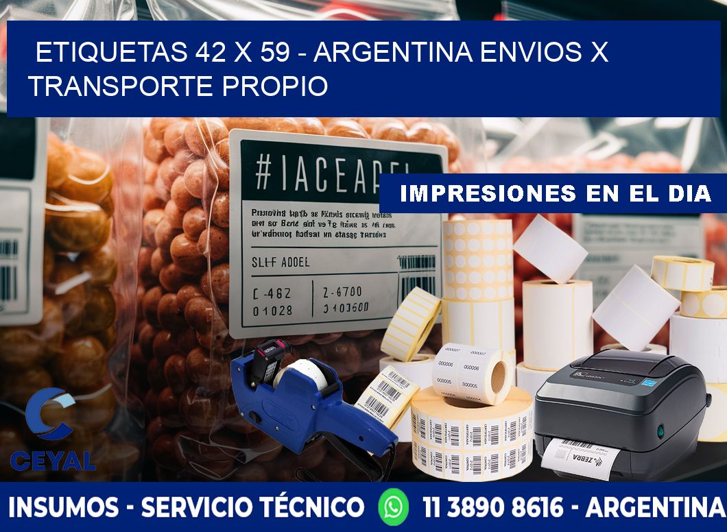 ETIQUETAS 42 x 59 - ARGENTINA ENVIOS X TRANSPORTE PROPIO