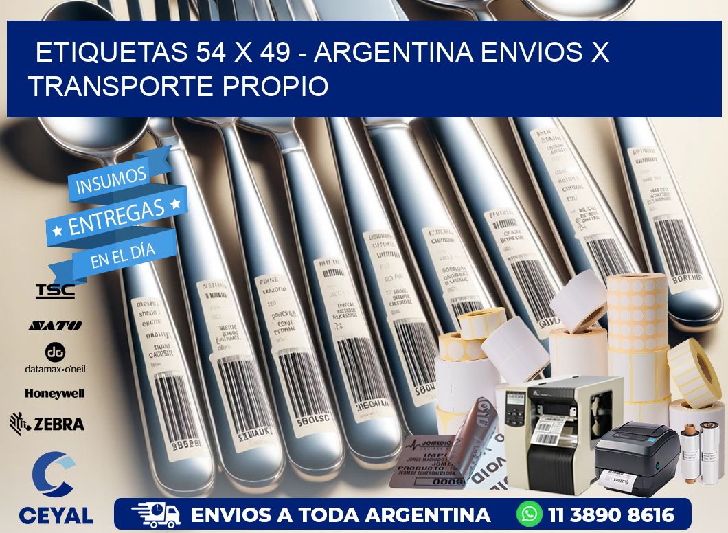 ETIQUETAS 54 x 49 - ARGENTINA ENVIOS X TRANSPORTE PROPIO