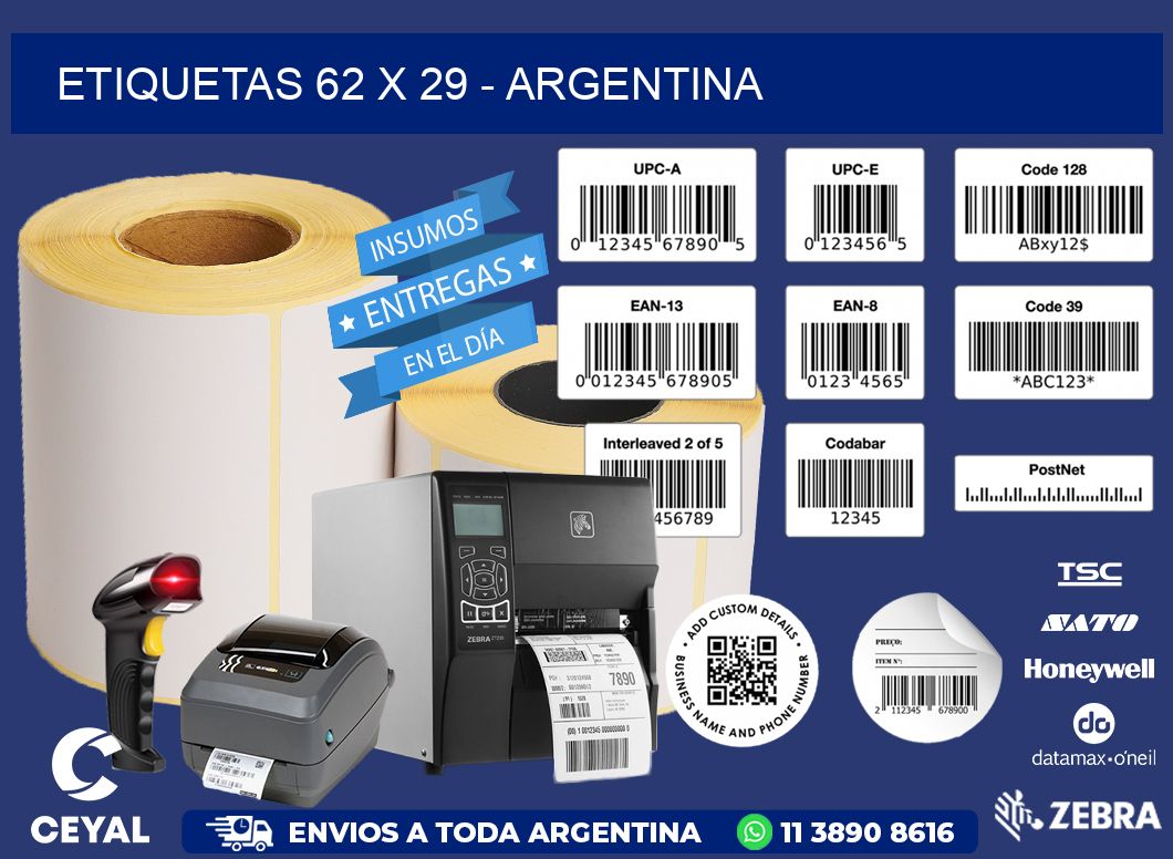 ETIQUETAS 62 x 29 - ARGENTINA