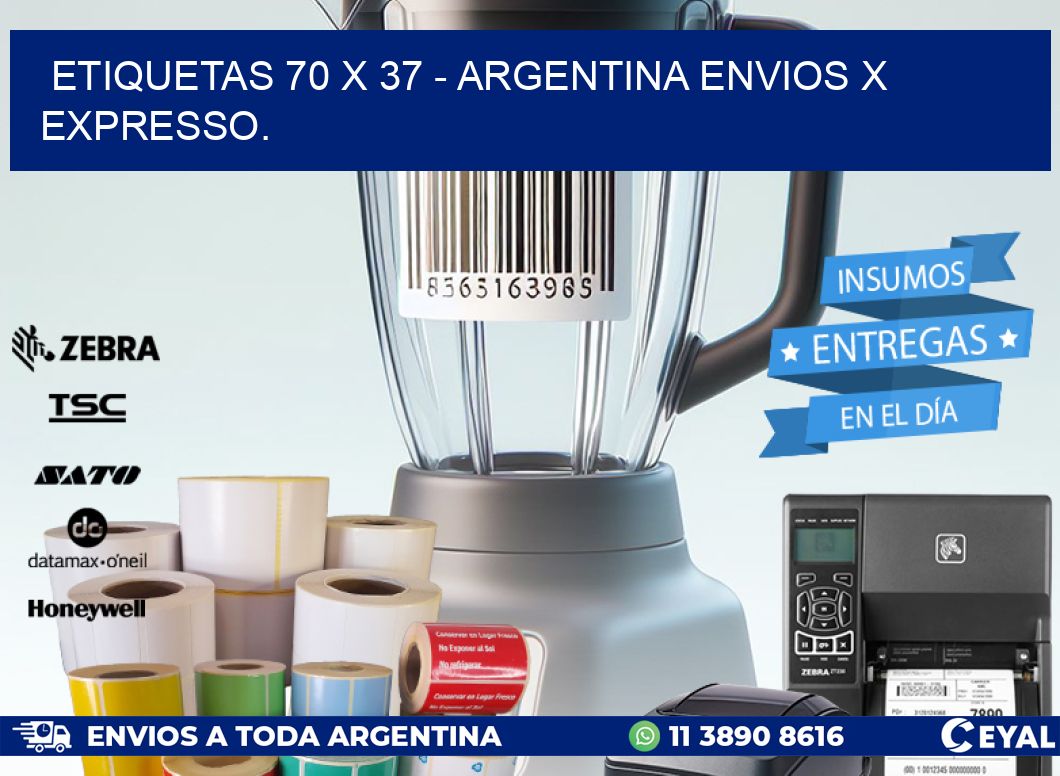 ETIQUETAS 70 x 37 - ARGENTINA ENVIOS X EXPRESSO.