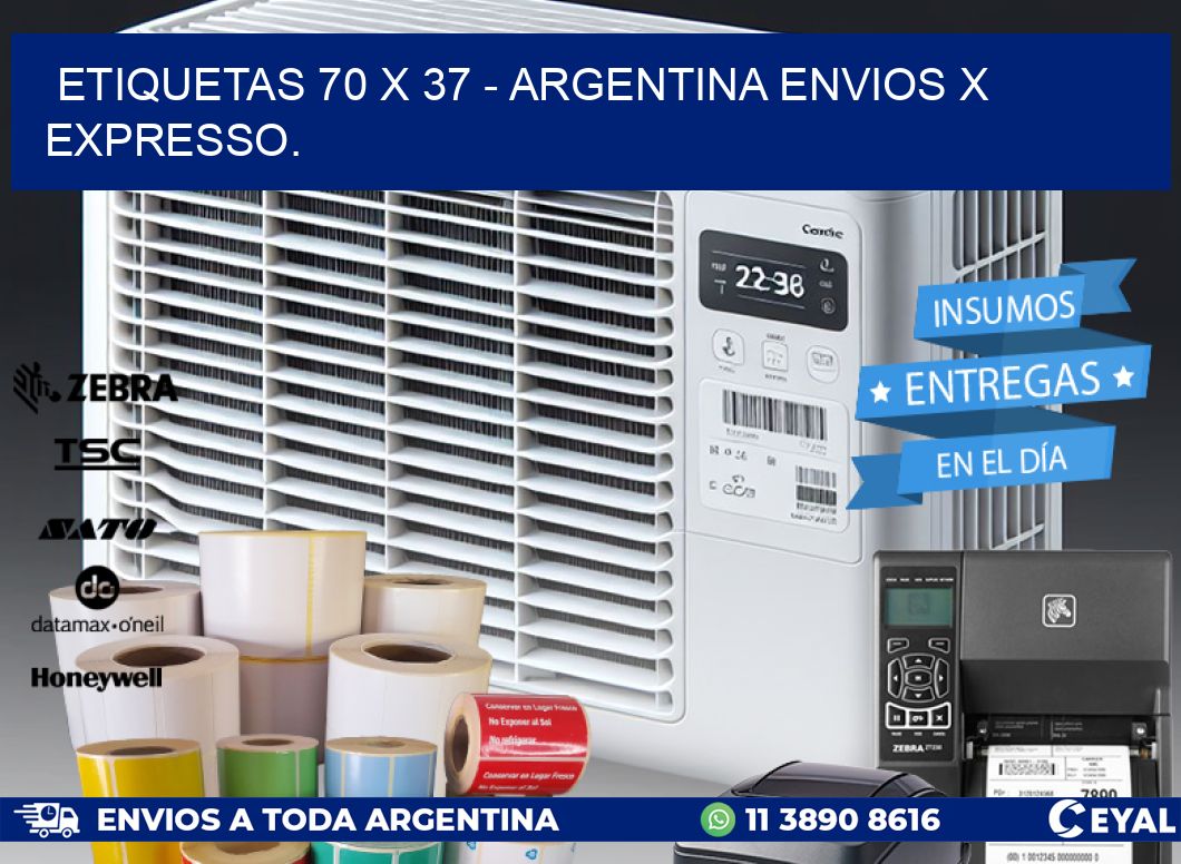 ETIQUETAS 70 x 37 - ARGENTINA ENVIOS X EXPRESSO.