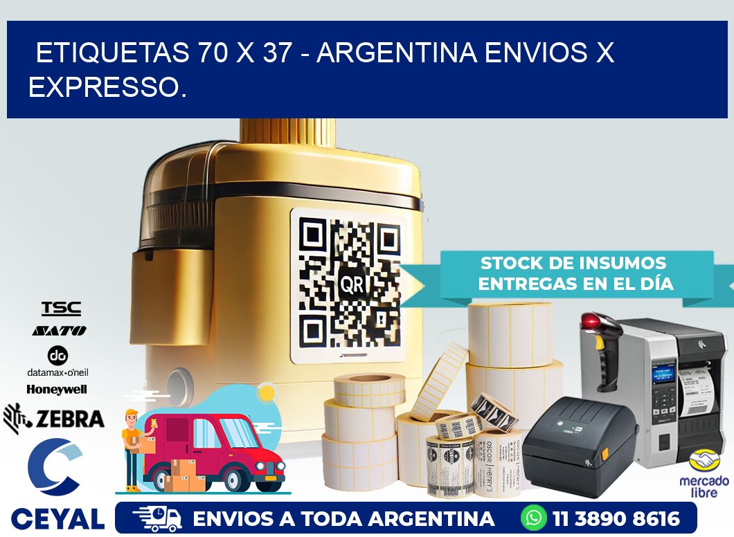 ETIQUETAS 70 x 37 – ARGENTINA ENVIOS X EXPRESSO.