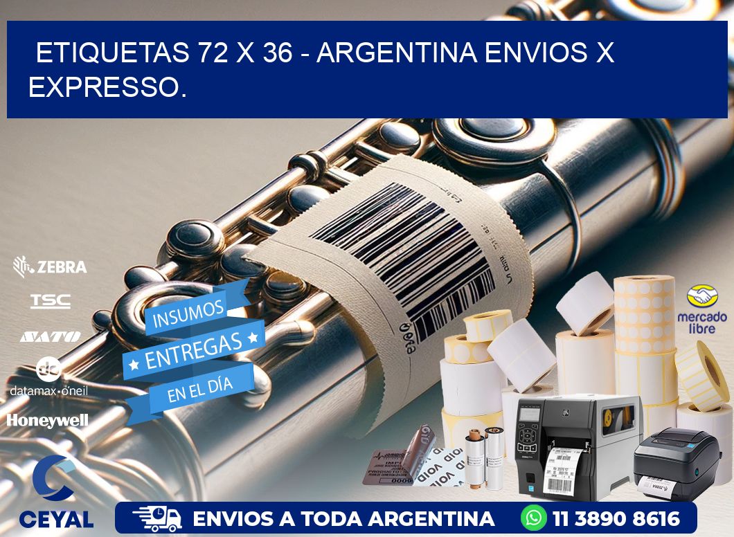 ETIQUETAS 72 x 36 - ARGENTINA ENVIOS X EXPRESSO.