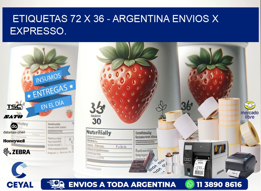 ETIQUETAS 72 x 36 - ARGENTINA ENVIOS X EXPRESSO.