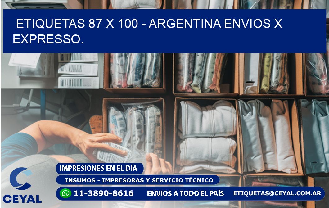 ETIQUETAS 87 x 100 - ARGENTINA ENVIOS X EXPRESSO.