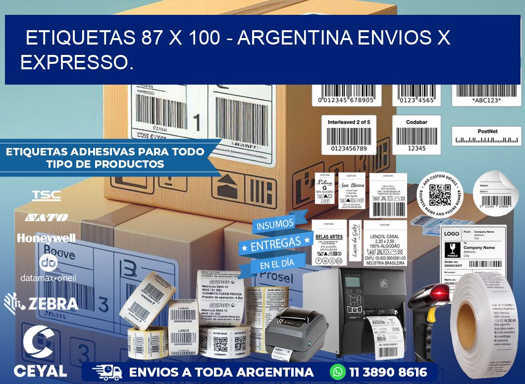 ETIQUETAS 87 x 100 - ARGENTINA ENVIOS X EXPRESSO.