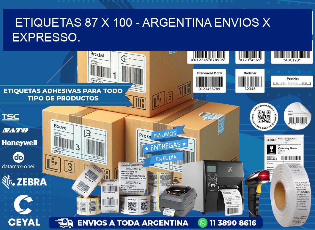 ETIQUETAS 87 x 100 – ARGENTINA ENVIOS X EXPRESSO.