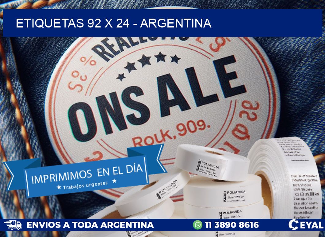 ETIQUETAS 92 x 24 - ARGENTINA