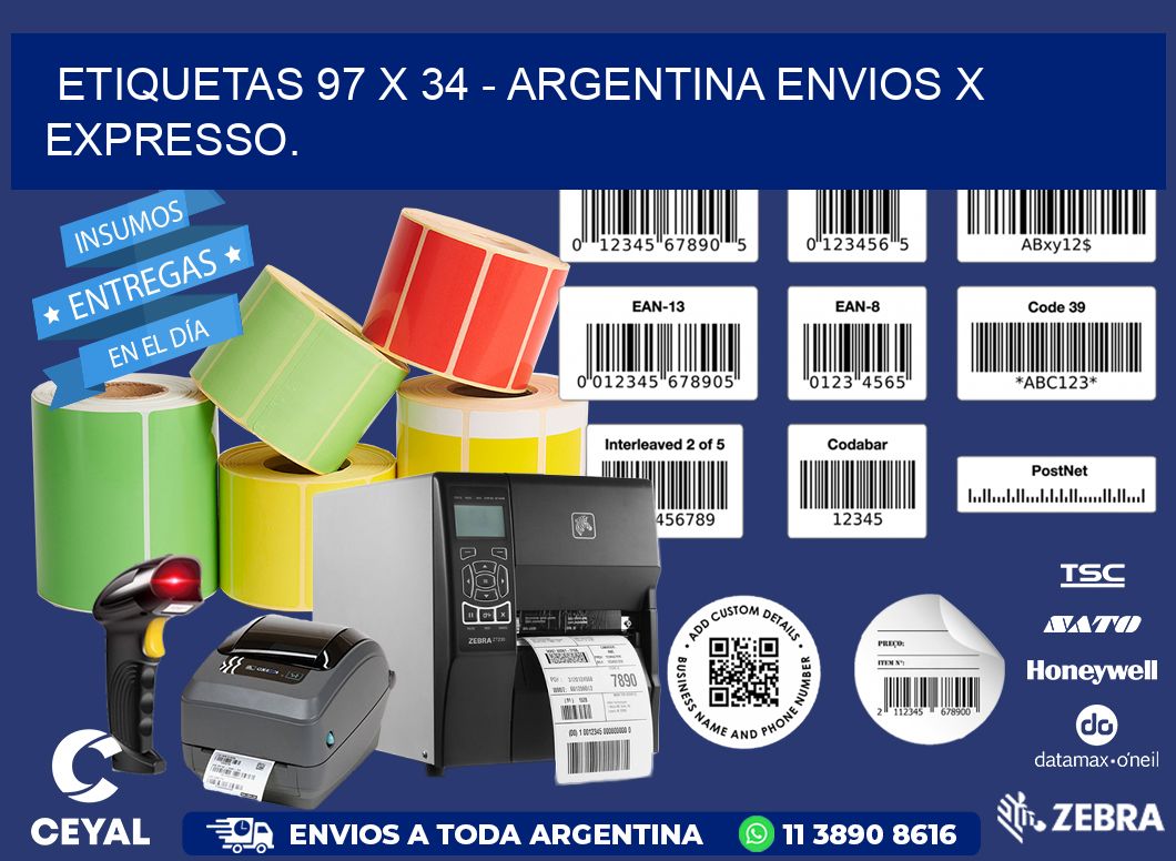 ETIQUETAS 97 x 34 - ARGENTINA ENVIOS X EXPRESSO.