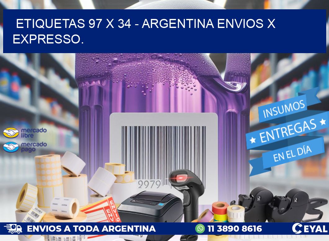 ETIQUETAS 97 x 34 - ARGENTINA ENVIOS X EXPRESSO.