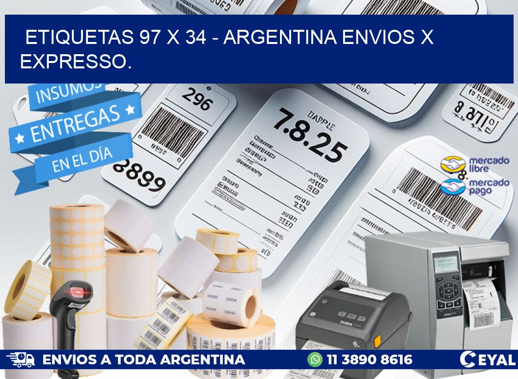 ETIQUETAS 97 x 34 - ARGENTINA ENVIOS X EXPRESSO.