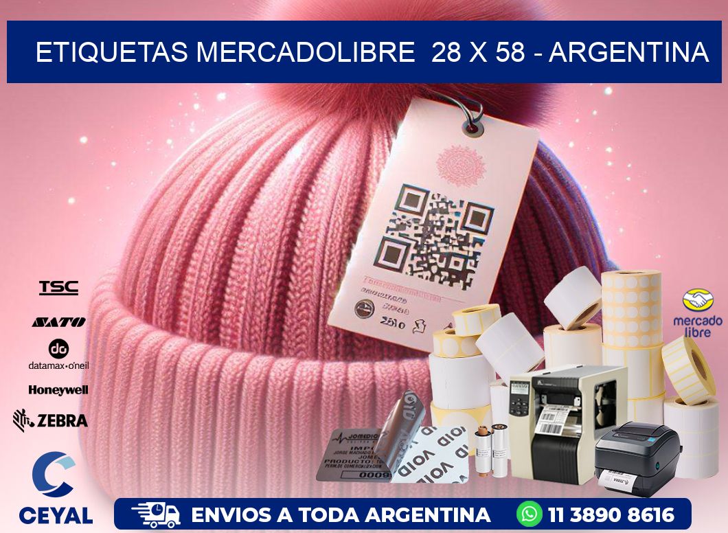 ETIQUETAS MERCADOLIBRE  28 x 58 - ARGENTINA