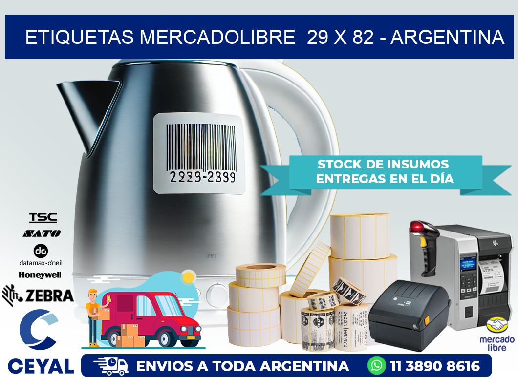 ETIQUETAS MERCADOLIBRE  29 x 82 – ARGENTINA