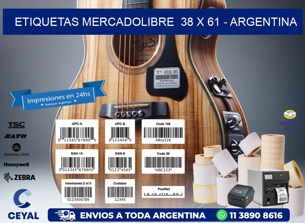 ETIQUETAS MERCADOLIBRE  38 x 61 - ARGENTINA