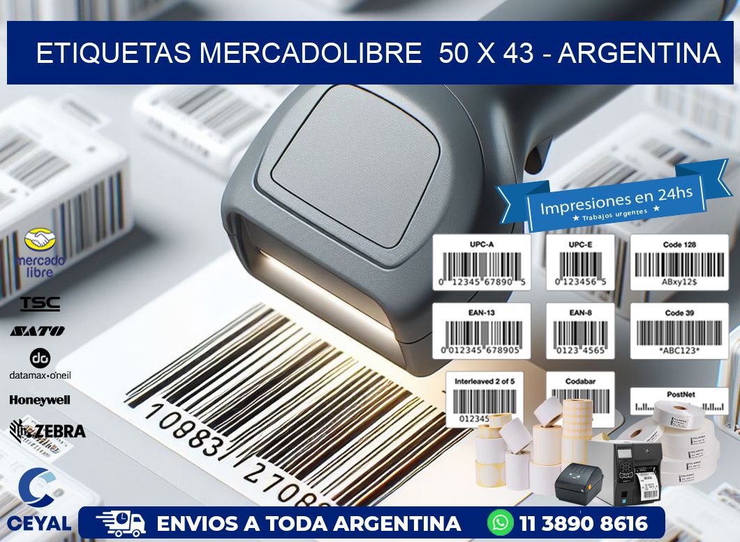 ETIQUETAS MERCADOLIBRE  50 x 43 - ARGENTINA