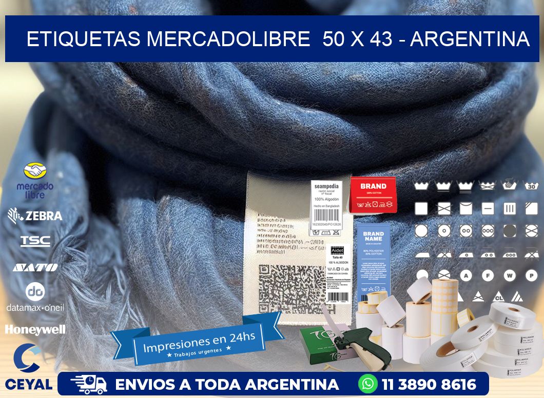 ETIQUETAS MERCADOLIBRE  50 x 43 - ARGENTINA