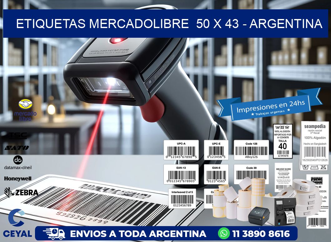 ETIQUETAS MERCADOLIBRE  50 x 43 – ARGENTINA