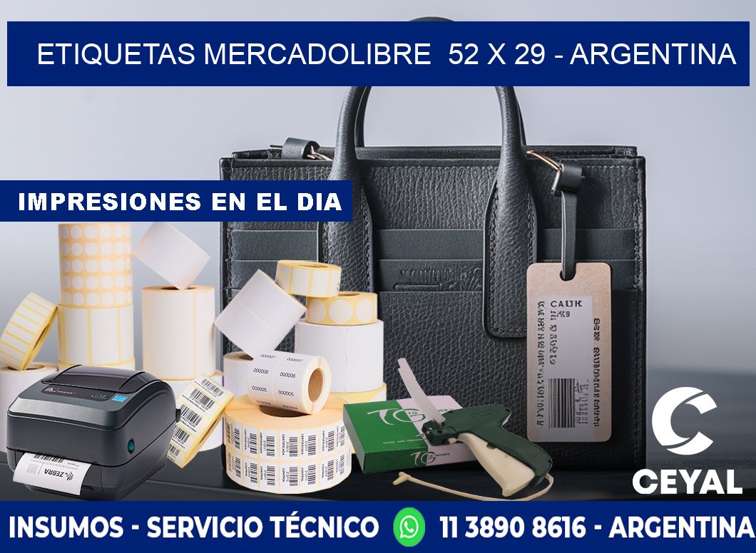 ETIQUETAS MERCADOLIBRE  52 x 29 - ARGENTINA