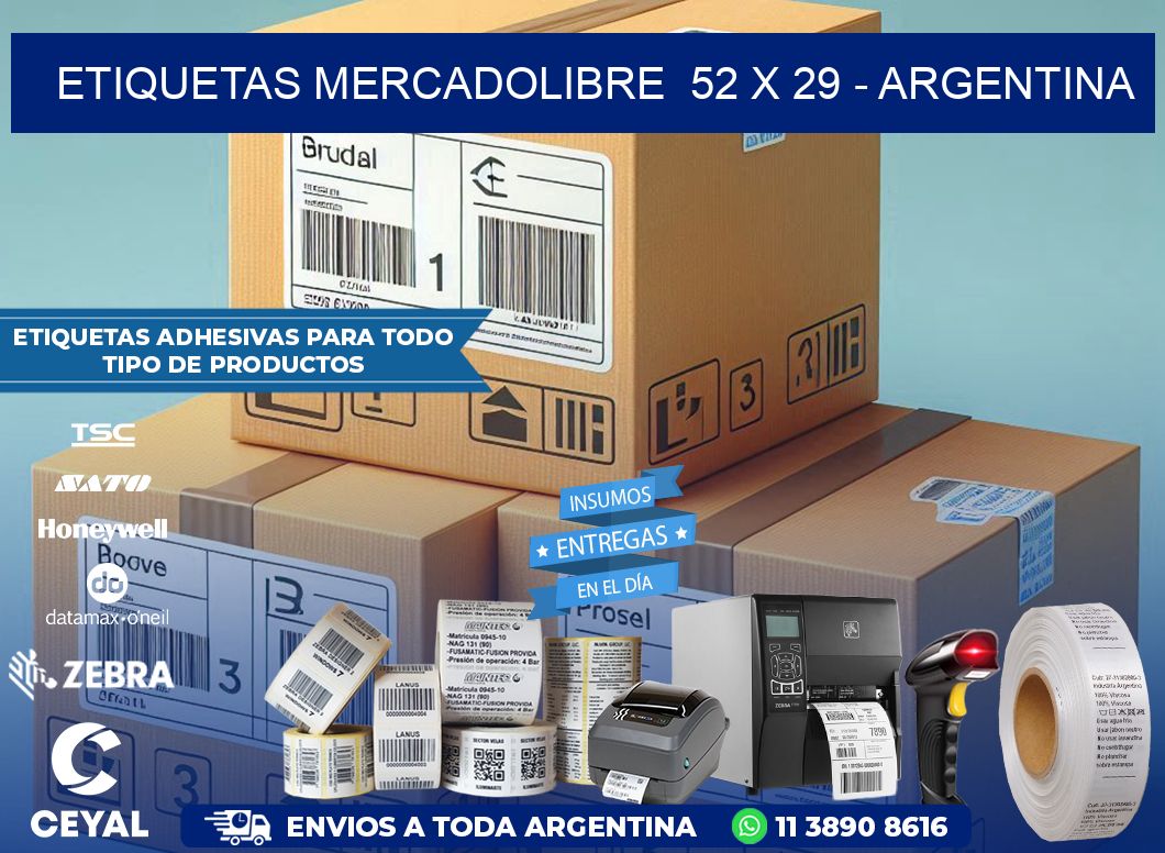 ETIQUETAS MERCADOLIBRE  52 x 29 – ARGENTINA