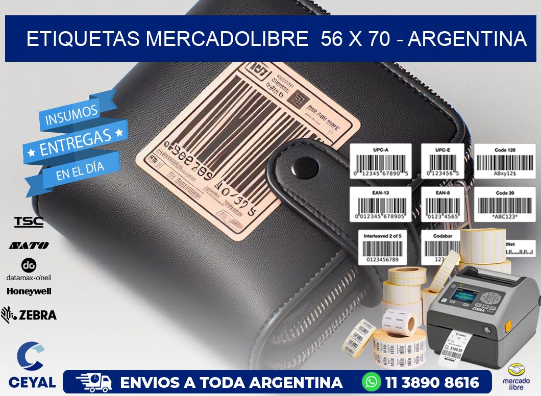 ETIQUETAS MERCADOLIBRE  56 x 70 - ARGENTINA