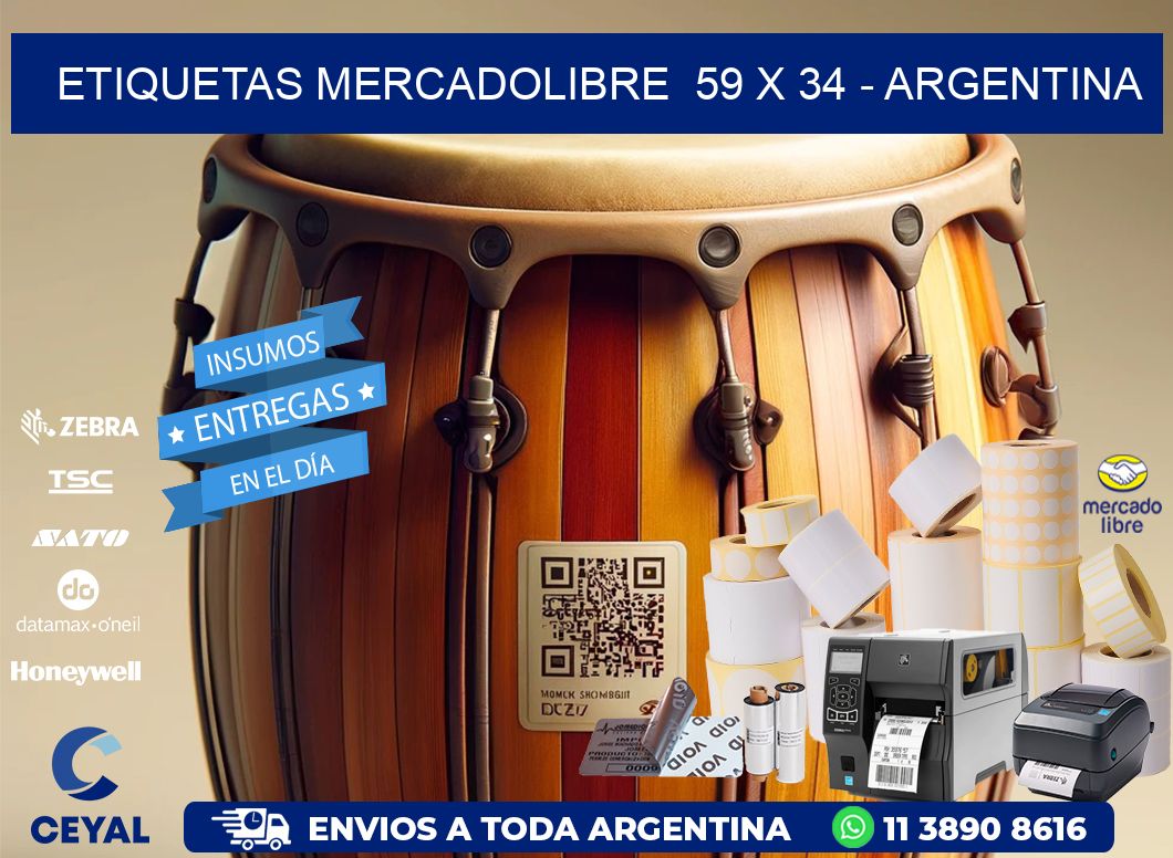 ETIQUETAS MERCADOLIBRE  59 x 34 - ARGENTINA