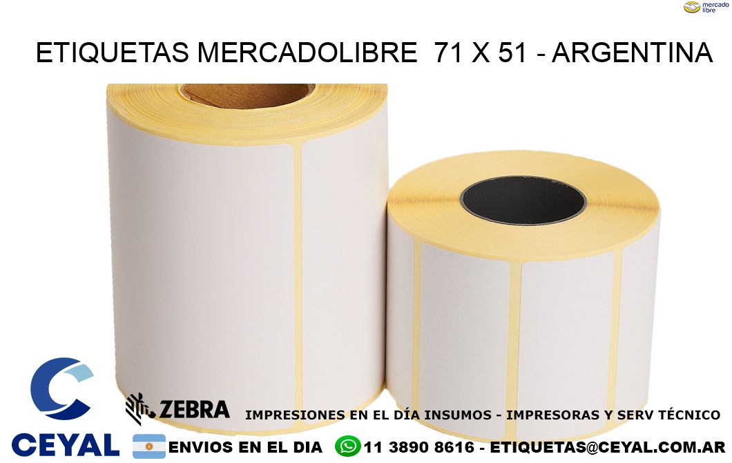 ETIQUETAS MERCADOLIBRE  71 x 51 – ARGENTINA