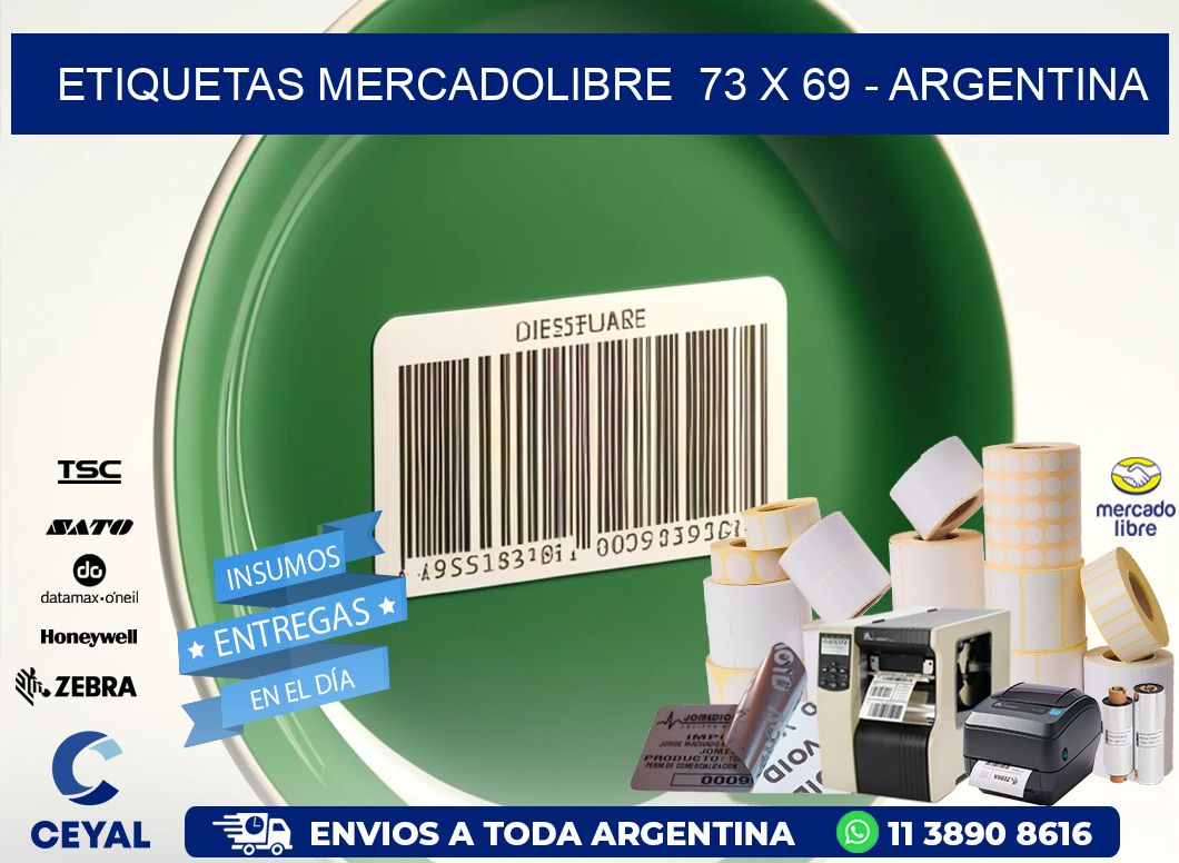 ETIQUETAS MERCADOLIBRE  73 x 69 - ARGENTINA