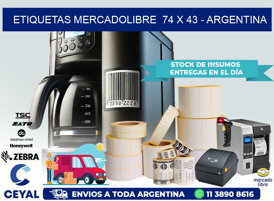 ETIQUETAS MERCADOLIBRE  74 x 43 – ARGENTINA