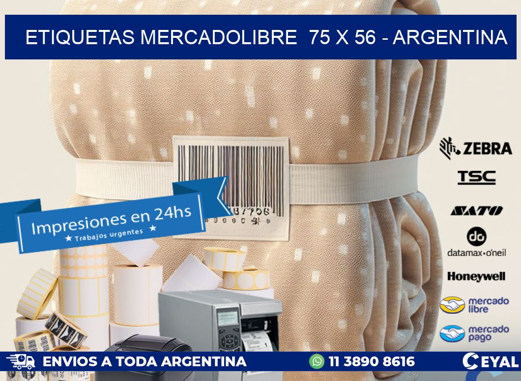 ETIQUETAS MERCADOLIBRE  75 x 56 - ARGENTINA