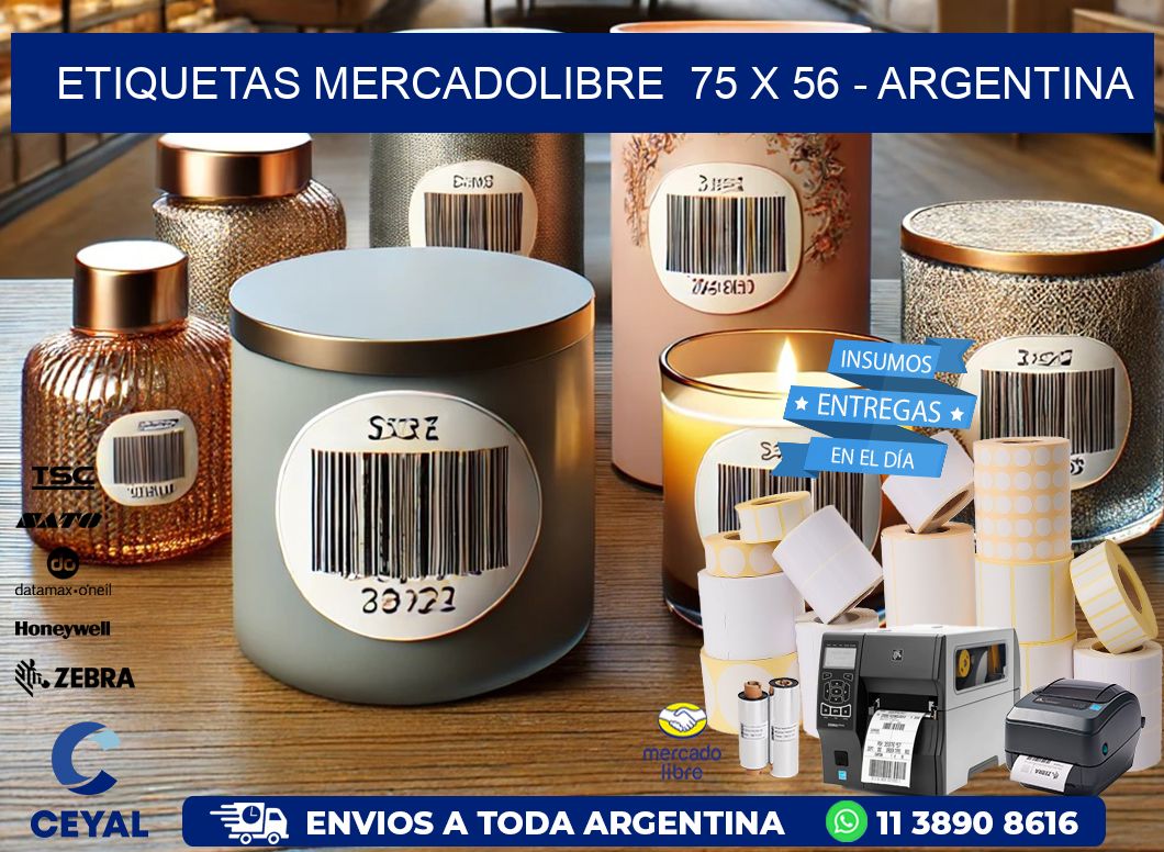 ETIQUETAS MERCADOLIBRE  75 x 56 - ARGENTINA