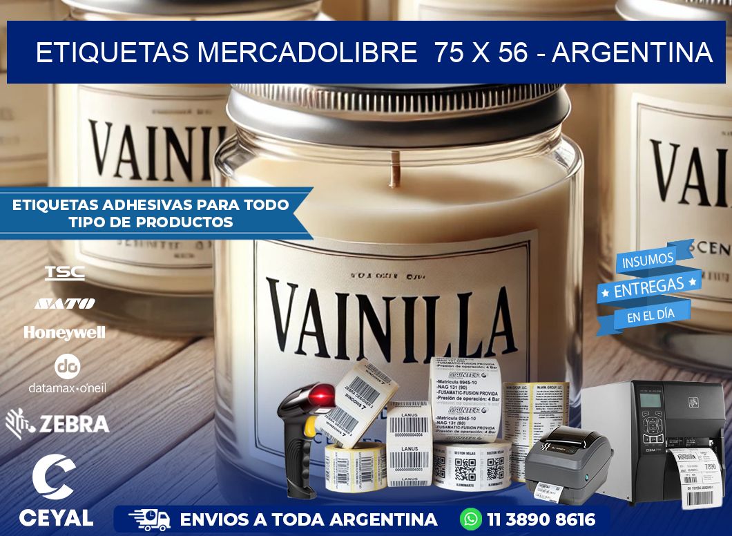 ETIQUETAS MERCADOLIBRE  75 x 56 – ARGENTINA