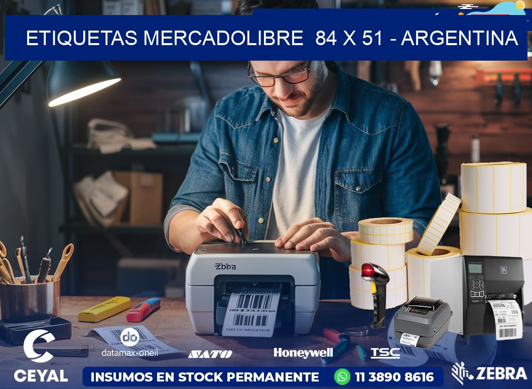 ETIQUETAS MERCADOLIBRE  84 x 51 - ARGENTINA