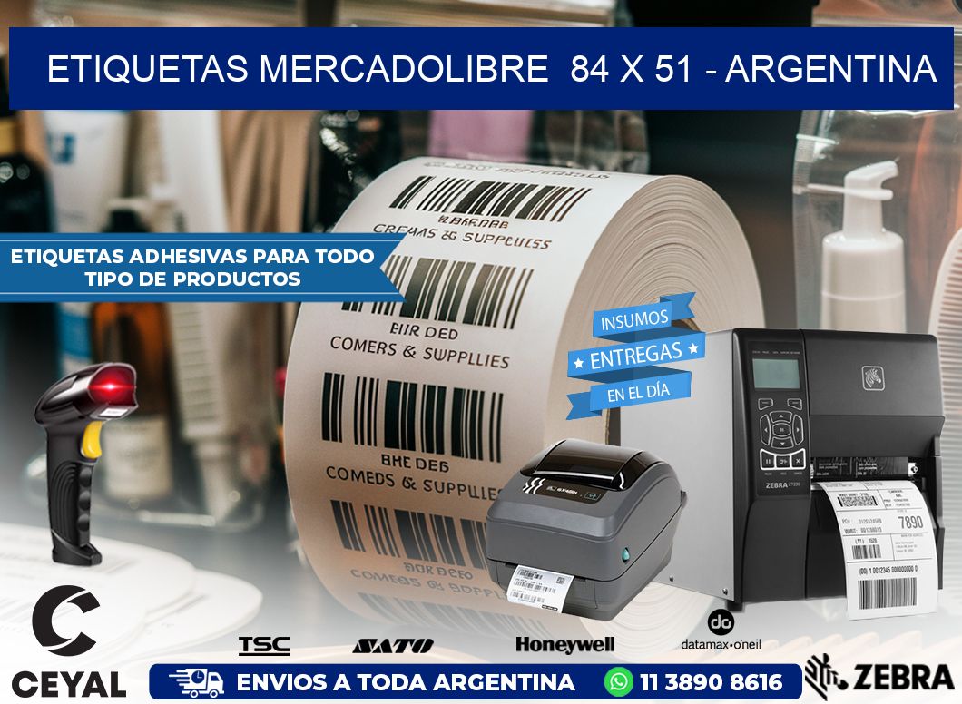 ETIQUETAS MERCADOLIBRE  84 x 51 – ARGENTINA