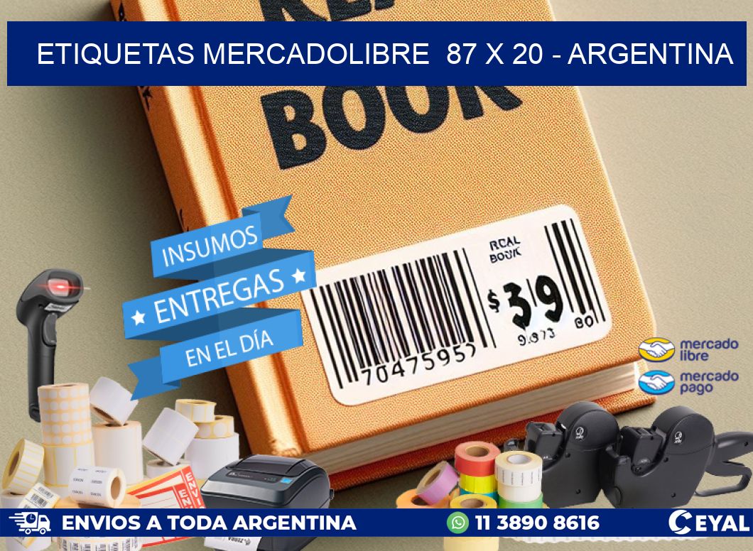 ETIQUETAS MERCADOLIBRE  87 x 20 - ARGENTINA