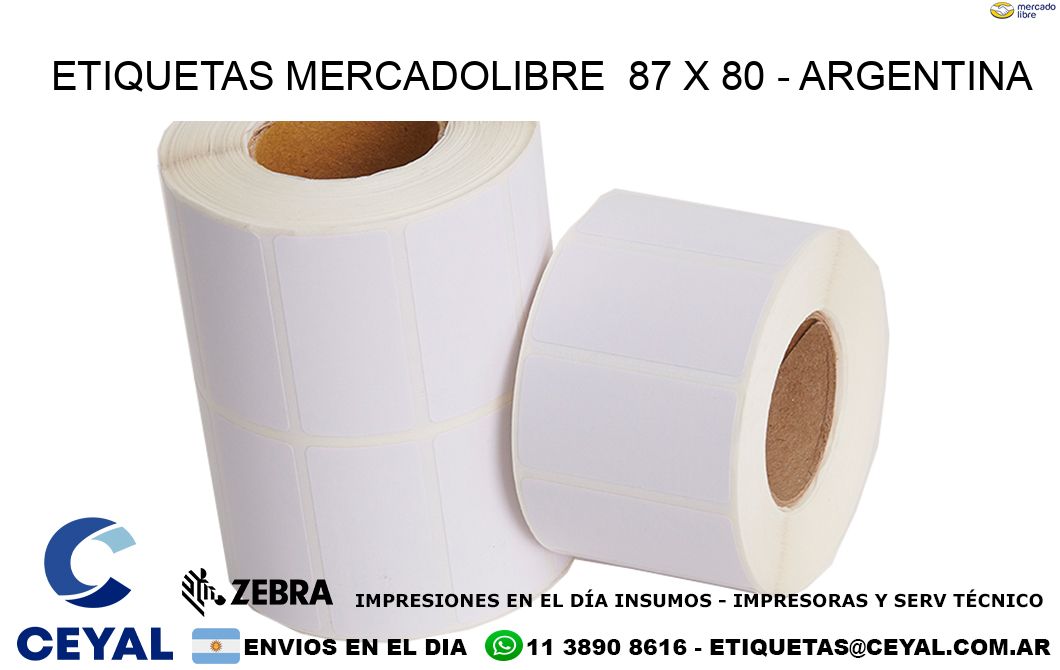 ETIQUETAS MERCADOLIBRE  87 x 80 – ARGENTINA